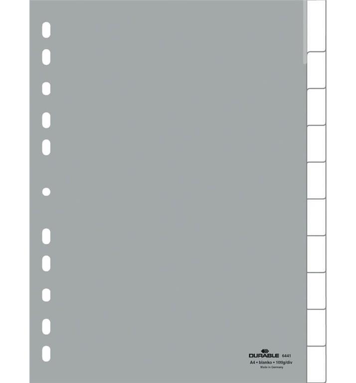 Durable Ločilni listi A4 1/10, brez oznak (6441)