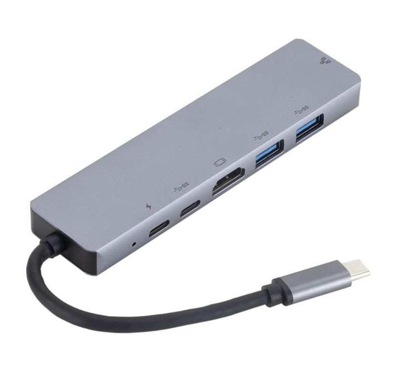 eSTUFF USB-C hub razdelilnik, 6-v-1