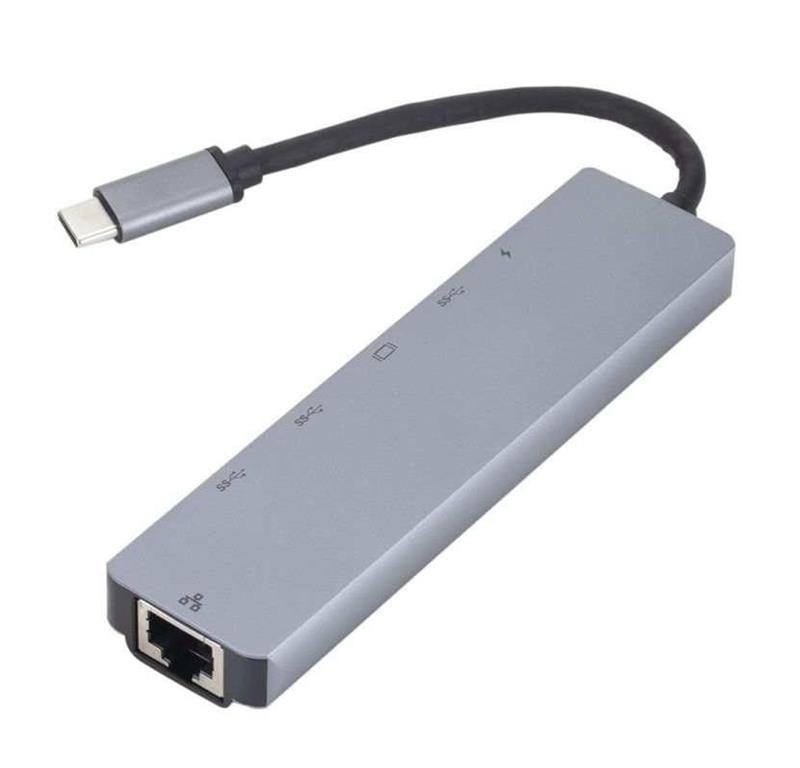 eSTUFF USB-C hub razdelilnik, 6-v-1