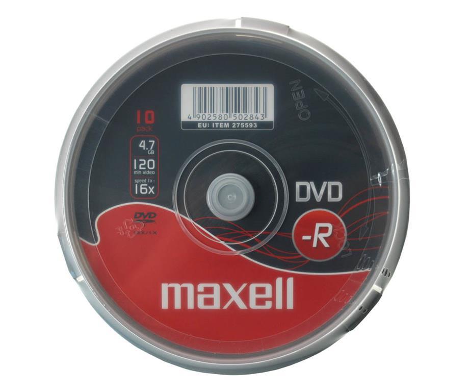 Maxell DVD-R 4,7GB 16X 10 na osi*