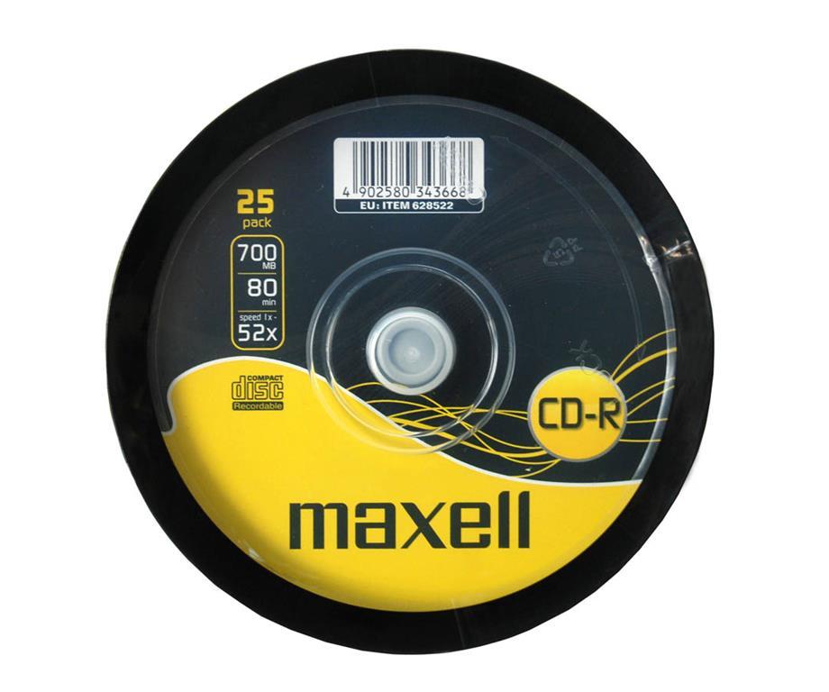 Maxell CD-R 700MB 52X 25 na osi