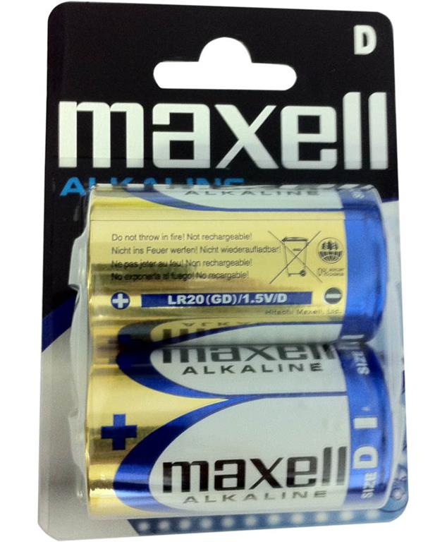 Maxell Baterija LR-20, 2 kos, alkalna