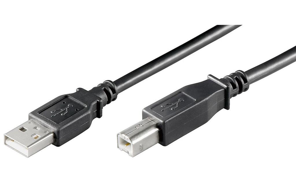 MicroConnect Kabel USB A-B 2.0, črn