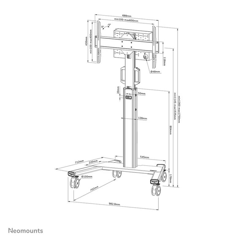 Neomounts Mobilno stojalo za zaslone 37-75''