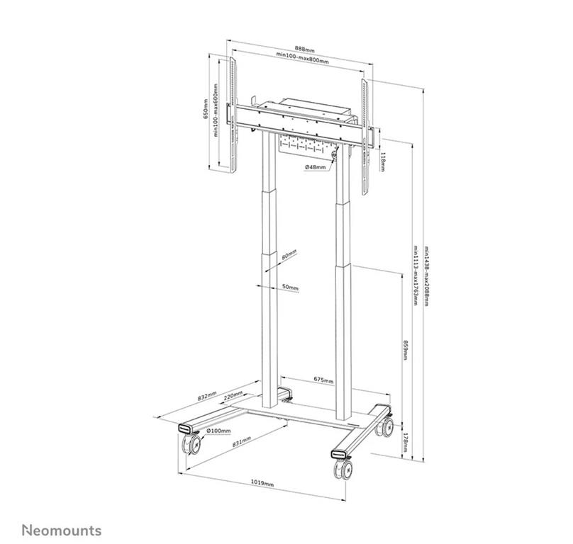 Neomounts Mobilno stojalo za zaslone 37-100''