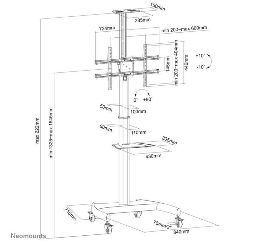 Neomounts Mobilno stojalo za zaslone 37-70''