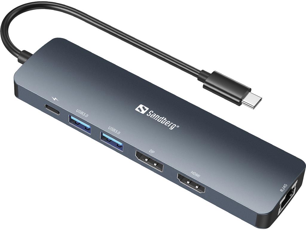 Sandberg USB-C hub razdelilnik 8K, 6-v-1