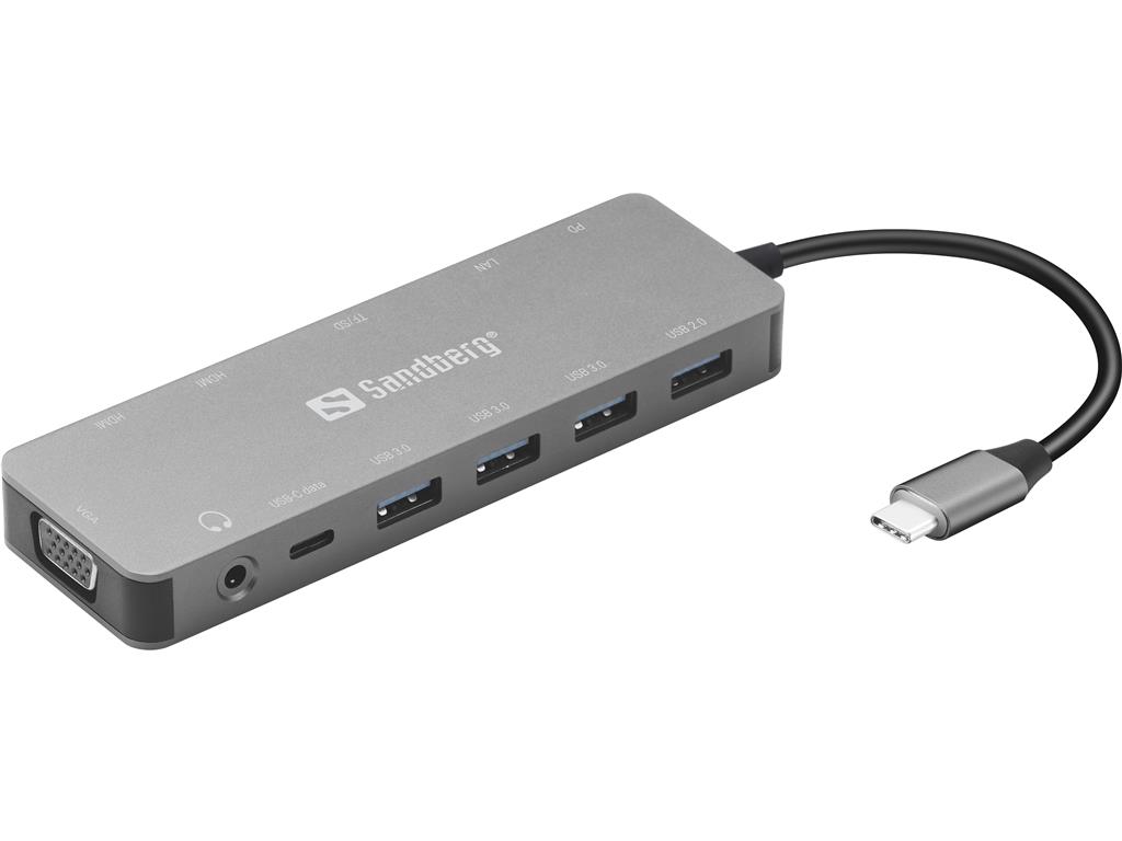 Sandberg USB-C hub razdelilnik, 13-v-1