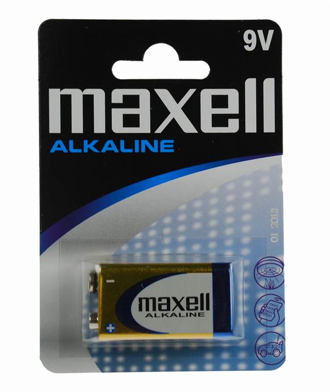 Maxell Baterija 6LR-61, 9V, 1 kos, alkalna